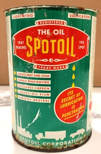 Vintage SPOTOIL 1 Quart Ölkanne "Es ist GEHEIMNIS der Schmierung ist DURCHDRINGUNG " Quart - Bild 1 von 7