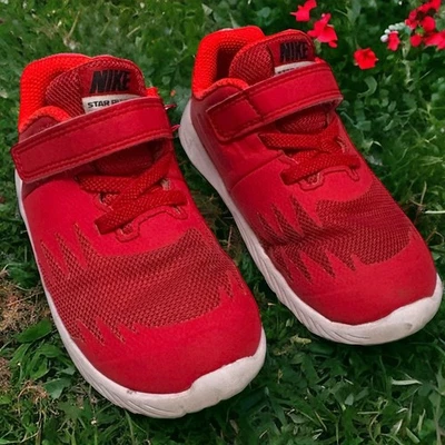耐克 Star Runner 学步儿童 8 码红色 TDV Volt 鞋 907255-601 运动鞋 网球 — 第 1/4 张图片