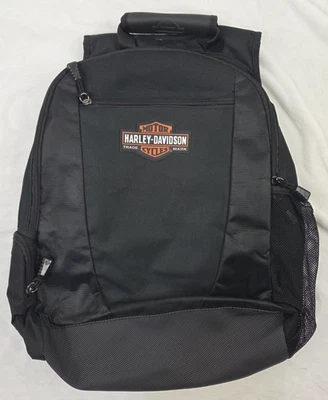 Mochila para computadora portátil Harley Davidson negra de viaje 18” logotipo protector de bajo perfil Foto 1 de 4