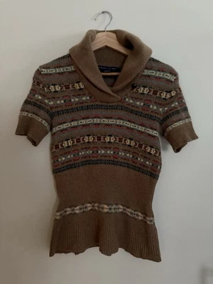 Suéter Ralph Lauren Fair Isle Colección Etiqueta Azul Lana y Cachemira Peplum L Foto 1 de 4