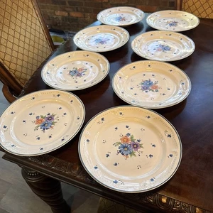 Provincial Bouquet Dinner Plates (8) Stoneware 1987 10-5/8" - Picture 1 of 12