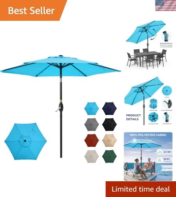 Paraguas de patio exterior resistente a la decoloración de 7,5' con función de manivela e inclinación Foto 1 de 4