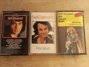 3 Niel Diamond Cassettes.Primitive,Hot August Night And Solitary Man - Picture 1 of 2