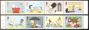 GB 2025 PEANUTS Stamp Set with C1 cylinder tabs, mint gummed, issue 24/07/2025 - Picture 1 of 9