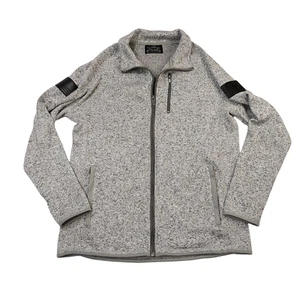 Grunt Style Fleece Jacket Men Large Military Tactical Full Zip Heather Gray - Picture 1 of 13