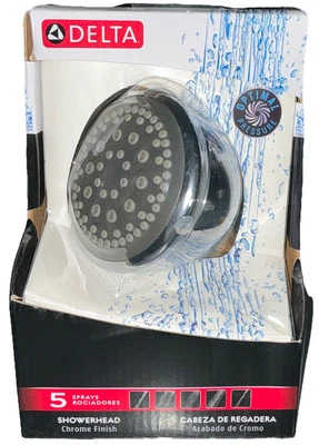 ¡NUEVO! Cabezal de ducha Delta acabado cromado 5 pulverizadores presión óptima 75564C Foto 1 de 2
