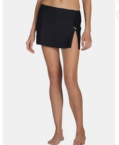 Time and Tru Women's Plus Side Slit Swim Skirt Bottom Black Size 2X (20W-22W) - Picture 1 of 7
