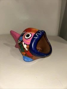 Porta esponja boca pez terracota cerámica talavera mexicana vintage - Imagen 1 de 9