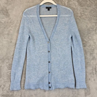 Cárdigan Suéter J Crew Para Mujer Pequeño Azul Claro Mezcla Mohair Cuello en V Manga Larga Foto 1 de 4