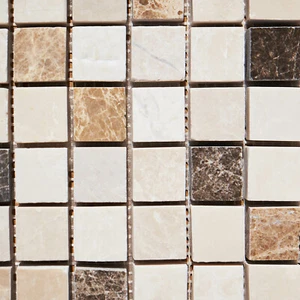 EMPERADOR MIX POLISHED MARBLE Brown Cream  Mosaic Wall & Floor Tiles SAMPLE - Picture 1 of 1