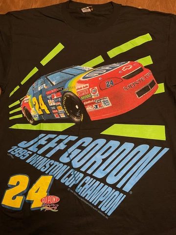 Vintage 1995 Jeff Gordon Winston Cup Champion Shirt Size XL Nutmeg NASCAR AOP Cover