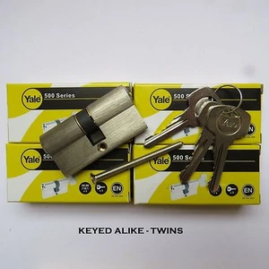 4 Yale keyed alike cylinder lock Upvc Door Lock euro profile same key twins LOT - Picture 1 of 1
