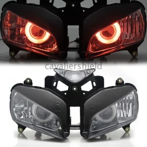 Fully Projector HID Assembled Red Angel Eyes Headlamp For Honda CBR1000RR 04-07 - Bild 1 von 12