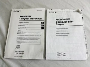 Sony CDX-F7500/F7700 CD-Player Bedienungsanleitung & Installationsanleitung ohne Gerät!! - Bild 1 von 14