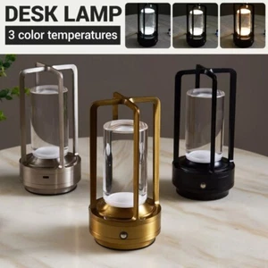 Crystal Lantern Table Lamp Rechargeable Cordless Led Lights for Home Bar Coffee - Picture 1 of 15