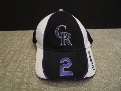 Boné Colorado Rockies alça traseira meninos preto branco Troy Tulowitzki bordado - Imagem 1 de 4