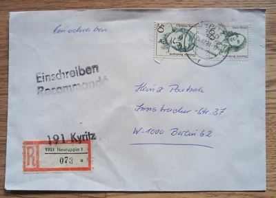 R Zettel 1931 Neuruppin Überdruck Kyritz auf Beleg (A) - Bild 1 von 3