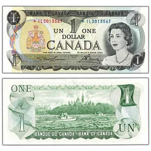 $1 1973 Bank of Canada Note *IL Replacement Prefix BC-46aA - UNC - Picture 1 of 3