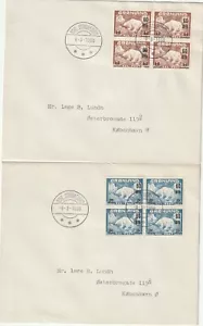 Groenlandia: sobreimpresión de oso polar FDC 1956. Bloque de 4. - Imagen 1 de 1