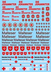 Johanniter Maltheser Rotes Kreuz #3 Rettungs Dienste 1:43 Decal Abziehbilder - Bild 1 von 1