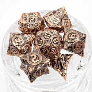 Sage’s Chronurgy Timeless Copper Metal Polyhedral Dice Set DnD RPG Games TTRPG - Picture 1 of 16