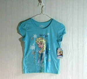 Disney Frozen Elsa Aqua Girls T-Shirt Large 10-12 NWT - Picture 1 of 3