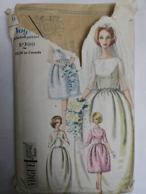 Dress Wedding Petticoat Bolero Jacket Bridal 16 Vogue 4203 Sewing Pattern 60s - Image 1 of 4