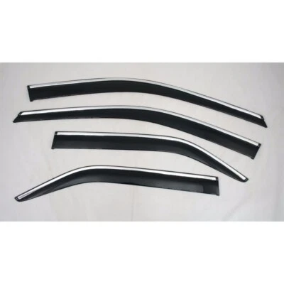 Add-on Window Visor Shade Rain Guard + Chrome Strip FOR Toyota Camry Asia 12-16 Foto 1 de 4