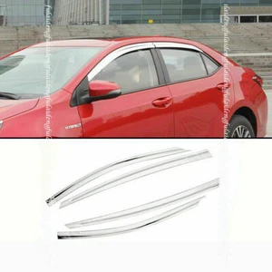 For Toyota Corolla 2014-18 silver Window Visor Vent Sun Shade Rain Guard Shield - Picture 1 of 9