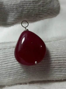 Ruby Dyed Smooth Pendant Tumble Beads 15.40 Carat 15X16M Gemstone beads For Gift - Picture 1 of 6