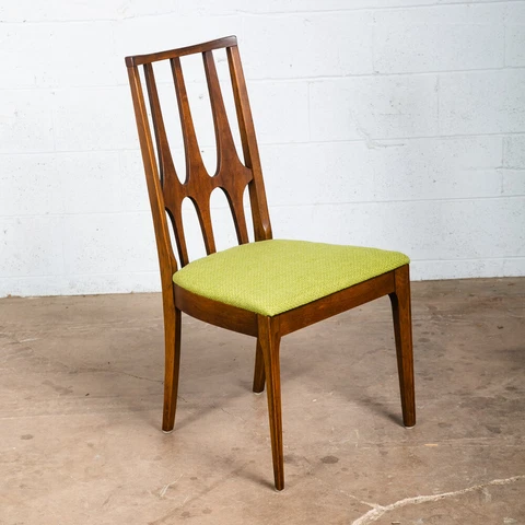 Mid Century Modern Dining Chair Broyhill Brasilia Back Green Lenoir Chair Side Cover