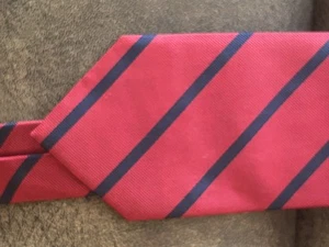 Cravatta uomo Brooks Brothers MAKERS tutta seta rossa blu navy righe diagonali made in USA! - Foto 1 di 10