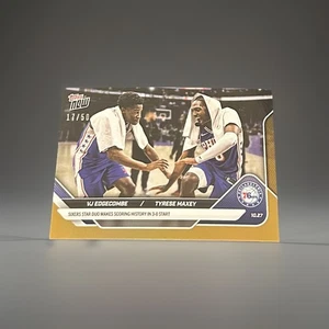 VJ Edgecombe Tyrese Maxey - 2025-26 Topps NOW Gold Foil Parallel /50 # 32 76ers - Foto 1 di 2
