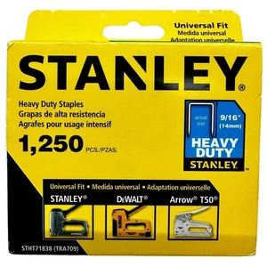STANLEY - 9/16 in. Steel Heavy Duty Staples (1250pc) per Box - Picture 1 of 2