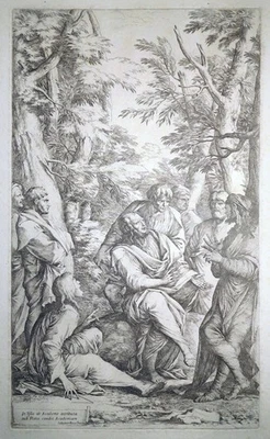 Radierung, Akademie des Plato, Salvator Rosa, 1662, Bartsch 3 - Bild 1 von 4