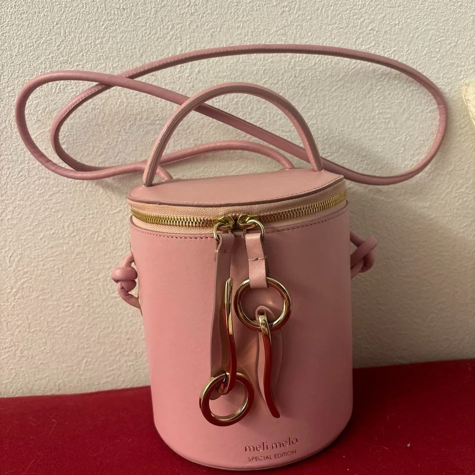 Meli Melo Bucket Shoulder Bag Handbag Purse Leather in Pink USED Special Edition - Image 1 of 4