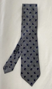 BRIONI Gray Silk Tie. Geometric Pattern. M In Italy. Good Con - Picture 1 of 5