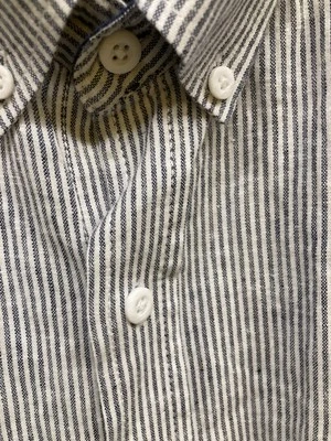 Camisa Onia Para Hombre XL Azul Rayas Abotonadas Mezcla de Lino Clásica Elastizada Foto 1 de 4