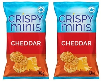 Chips de arroz integral Quaker Crispy Minis sabor cheddar, 100 g (paquete de 2) Foto 1 de 4