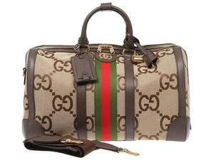 NUOVA BORSA DA VIAGGIO GUCCI LUXURY GUMBO G TELA PELLE BORSONE - Foto 1 di 8