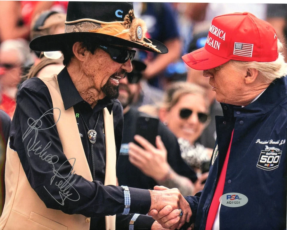 Foto firmada por Richard Petty con Donald Trump 8x10 PSA ADN autógrafo auténtico *31 Foto 1 de 1