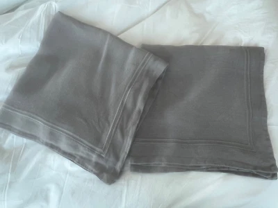 Ralph Lauren Home Pair 2 Penthouse Dark Grey Linen Euro Sham Square Pillowcases - Image 1 of 4