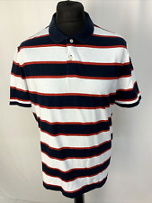 Marks & Spencer M&S Striped Polo Shirt Casual Summer Holiday Navy White XL A936