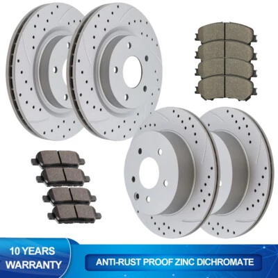 Front Rear Discs Brake Rotors + Brake Pads for 2014 2015 2016 2017 Nissan Rogue — 第 1/4 张图片