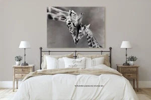 Giraffe Painting Large A2 Canvas Kindness FREE DELIVERY - Picture 1 of 1