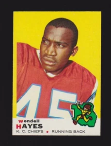 1969 Topps Football #58 Wendell Hayes Humboldt State KC Chiefs ex como nuevo A - Imagen 1 de 2