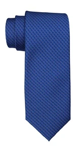 Dolcepunta Seven Fold Satin Blue Neat Geometric Tie - Picture 1 of 1