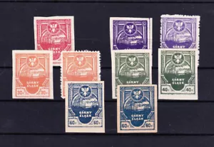 POLAND UPPER SILESIA GORNY SLASK PERF IMPERF (9 DIFF) MH 1921 - Picture 1 of 1
