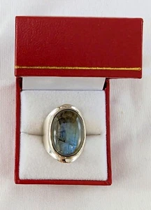 Sterling Silver .925 Moonstone Ring, Size 7.5 - Picture 1 of 6