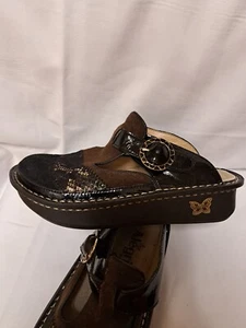 Alegria ALG-916 Classic Copper Multi Suade/Patent Leather Slip On Clogs Women's - Picture 1 of 5